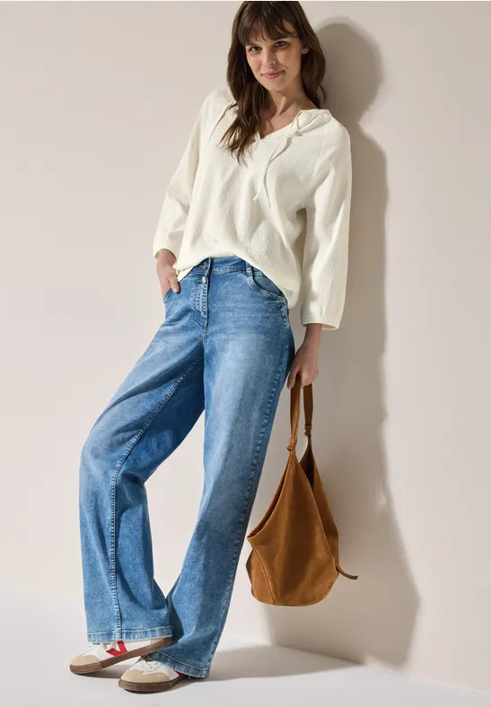 Strukturbluse vanilla white