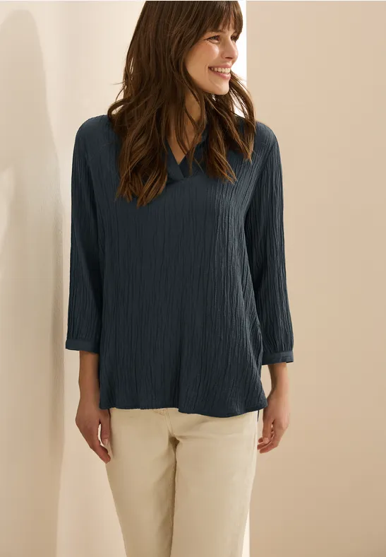 Blouse en seersucker slate khaki