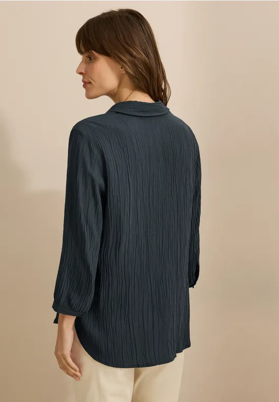 Blouse en seersucker slate khaki