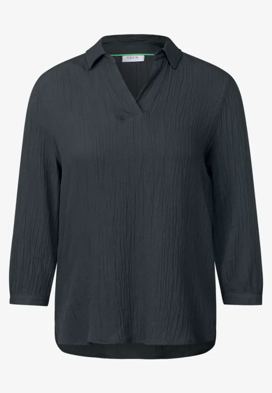 Blouse en seersucker slate khaki