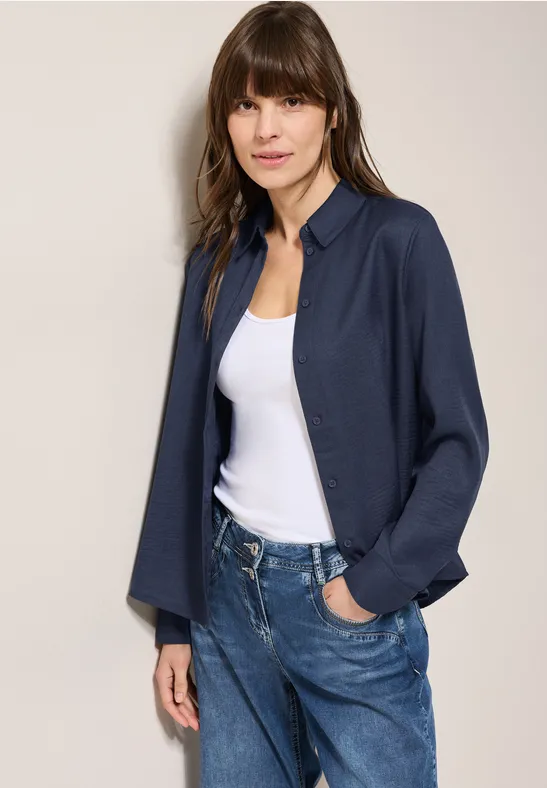 Melange Hemdbluse universal blue