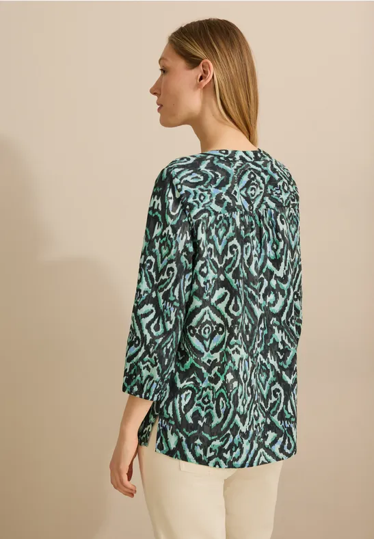 Blouse en coton imprimée slate khaki