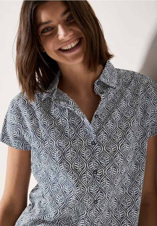 Gemusterte Bluse universal blue
