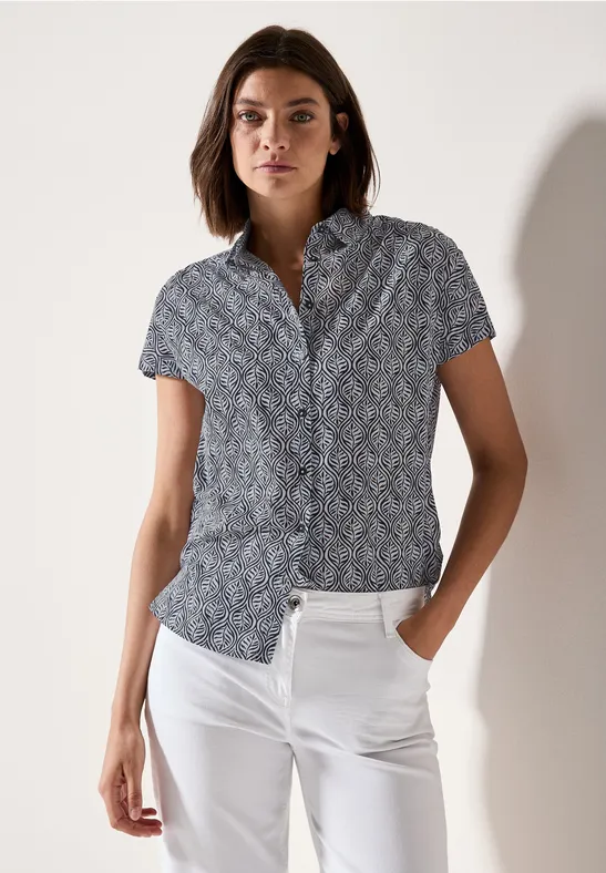 Gemusterte Bluse universal blue