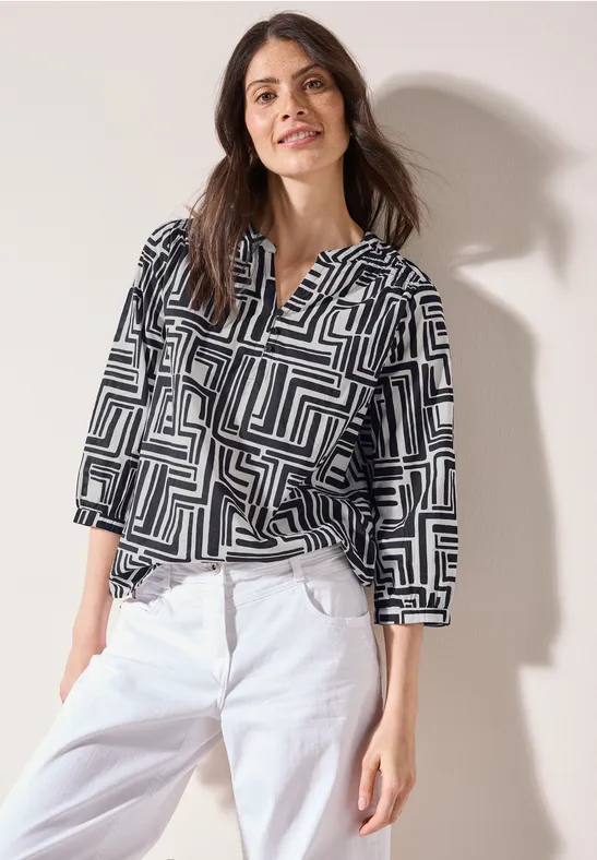 Gemusterte Bluse universal blue