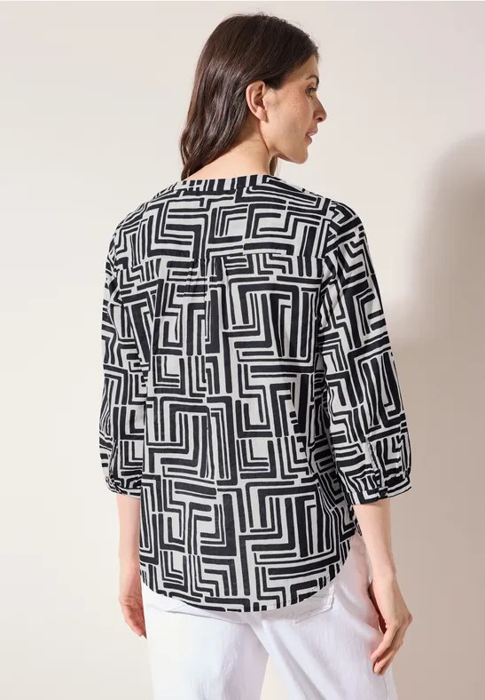 Gemusterte Bluse universal blue