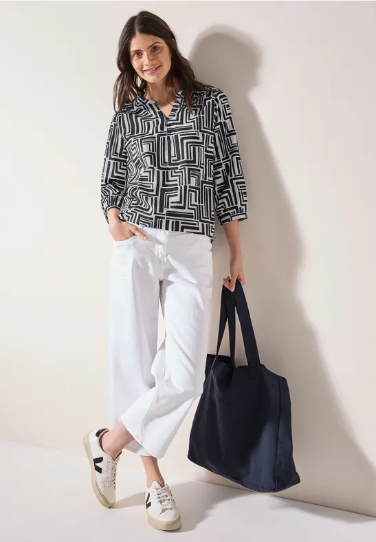 Gemusterte Bluse universal blue