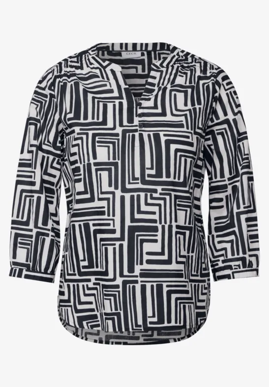 Gemusterte Bluse universal blue
