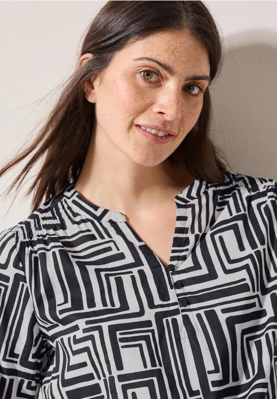 Gemusterte Bluse universal blue