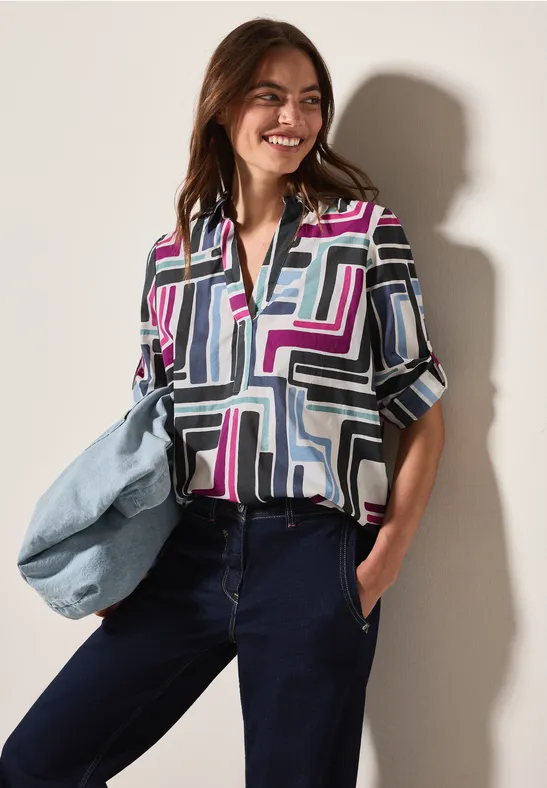 Blouse à motifs light alabaster white