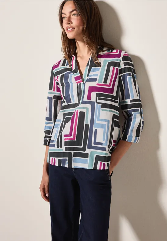 Blouse à motifs light alabaster white