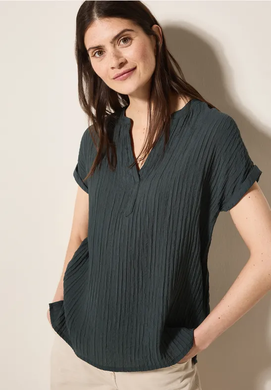 Strukturbluse slate khaki