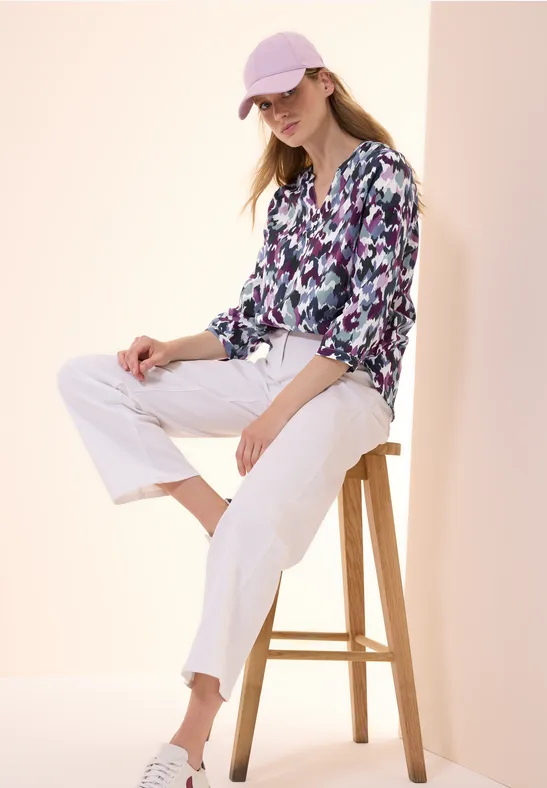 Blouse en coton imprimée vanilla white