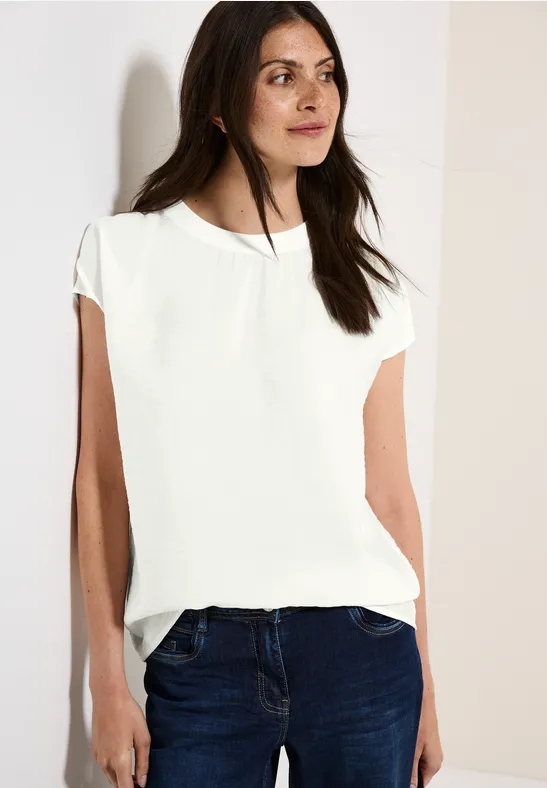 Bluzka koszulowa z delikatnym wzorem vanilla white