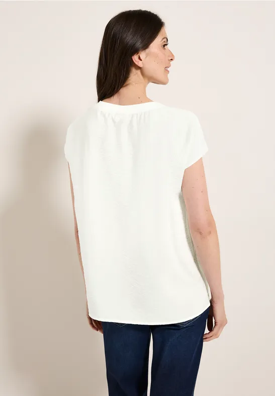 Bluzka koszulowa z delikatnym wzorem vanilla white