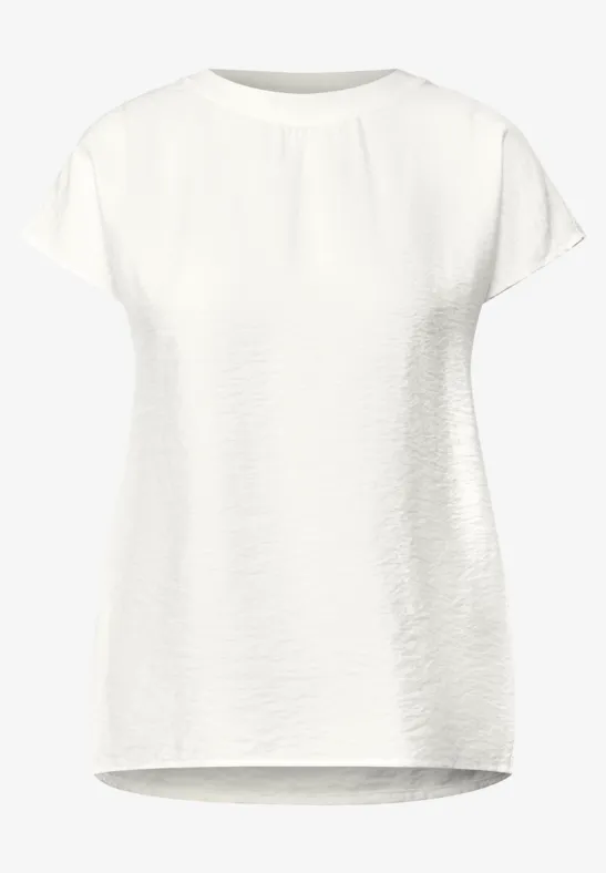 Bluzka koszulowa z delikatnym wzorem vanilla white