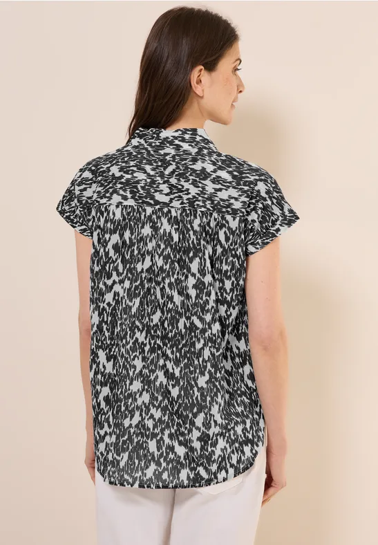 Bluse mit Minimal Print vanilla white