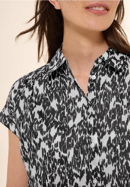 Bluse mit Minimal Print vanilla white