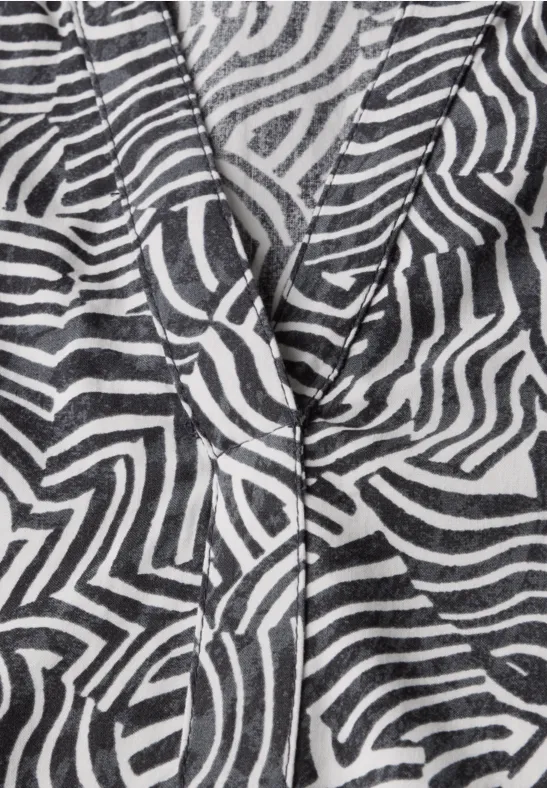 Blouse à col fendu à motifs volcanic grey