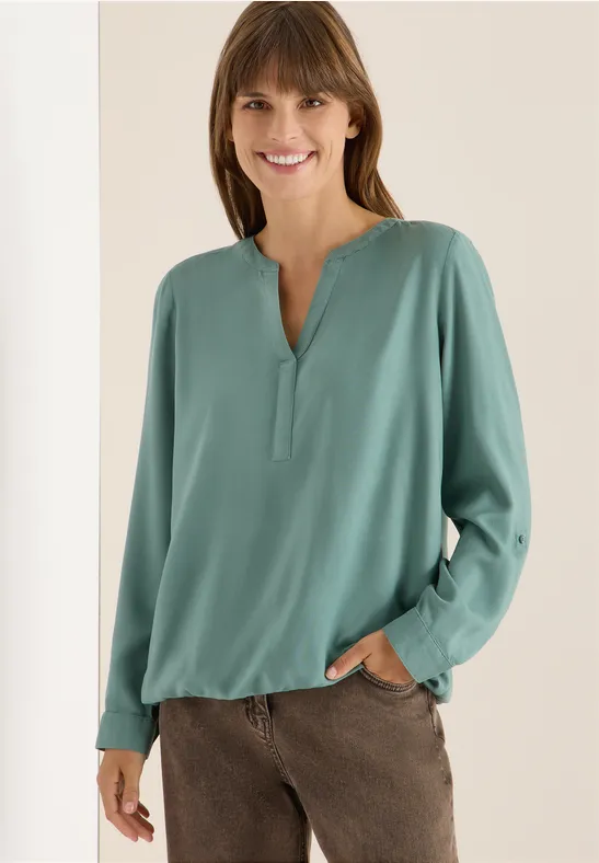 Bluse in Unifarbe jewel green