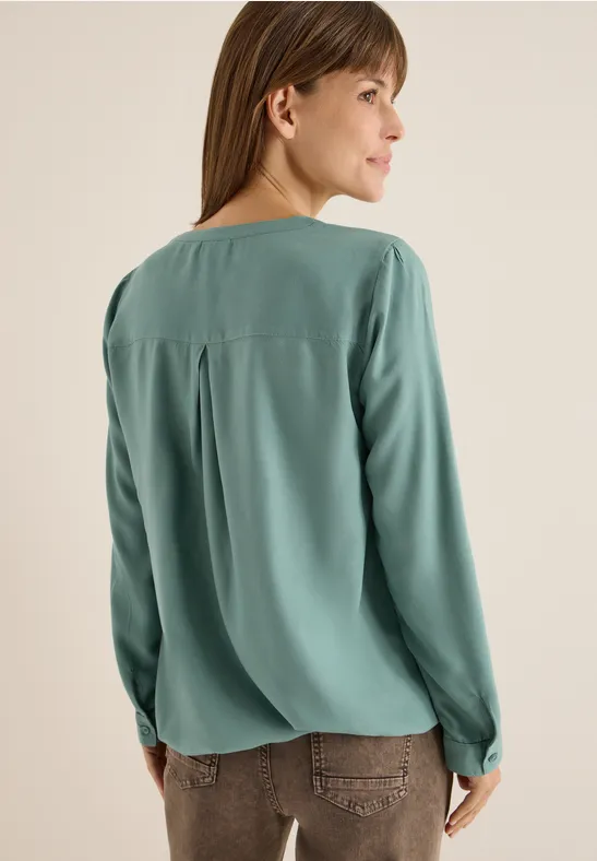 Bluse in Unifarbe jewel green