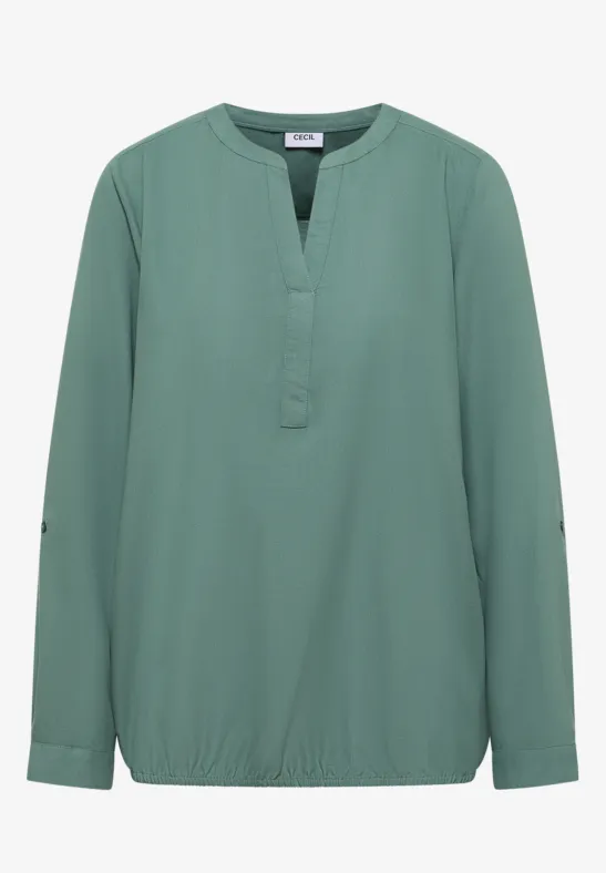 Bluse in Unifarbe jewel green