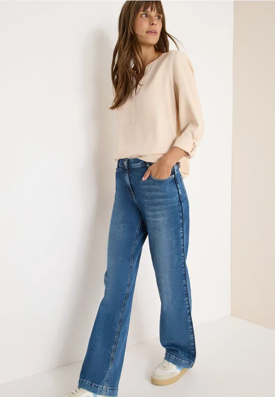 Bluse in Unifarbe oat milk beige