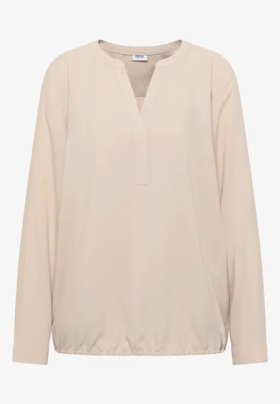 Bluse in Unifarbe oat milk beige