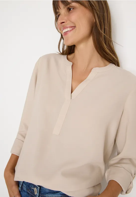 Bluse in Unifarbe oat milk beige