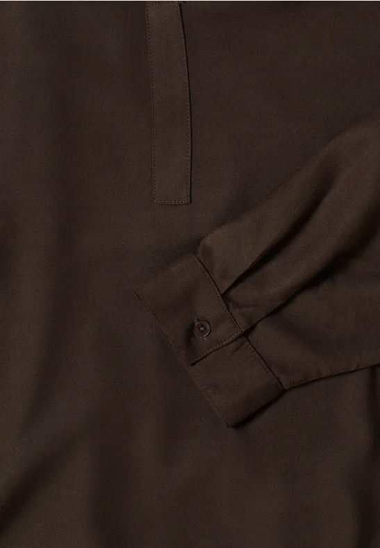 Bluse in Unifarbe chocolate mousse