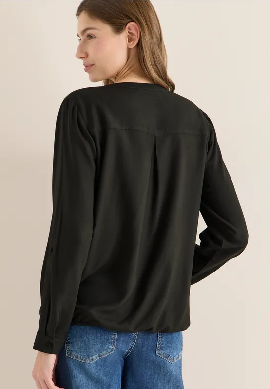 Bluse in Unifarbe raw khaki