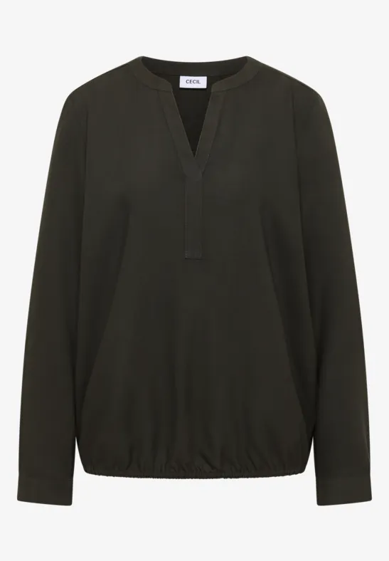 Bluse in Unifarbe raw khaki