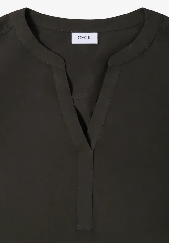 Bluse in Unifarbe raw khaki