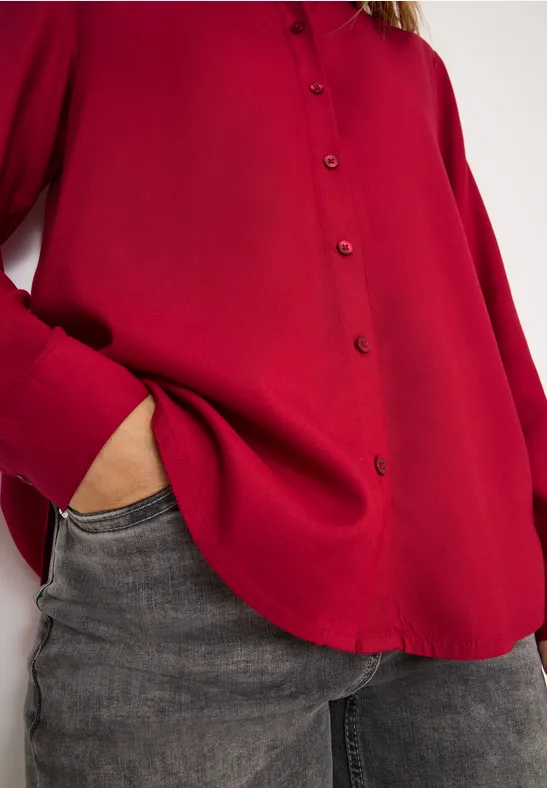 Hemdbluse in Unifarbe beaujolais red