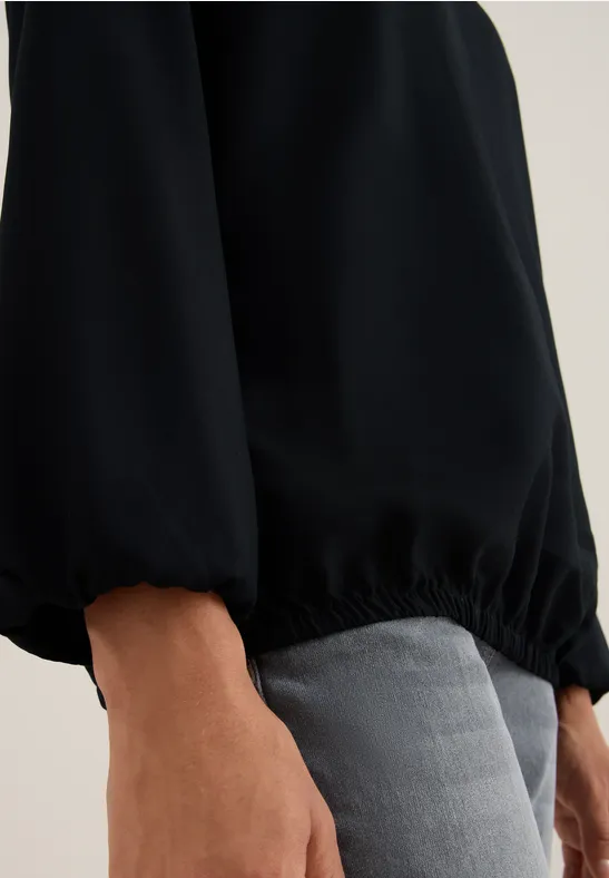 Blouse en couleur unie Black