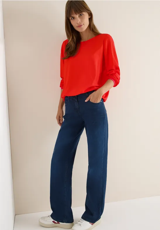 Bluse in Unifarbe pumpkin orange