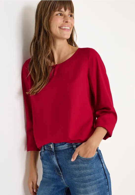 Bluse in Unifarbe beaujolais red