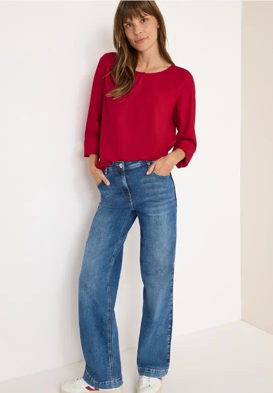 Bluse in Unifarbe beaujolais red