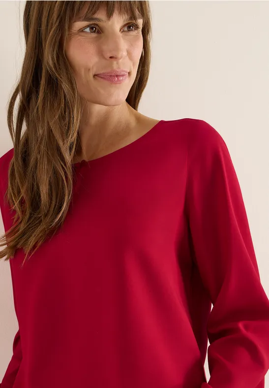 Bluse in Unifarbe beaujolais red