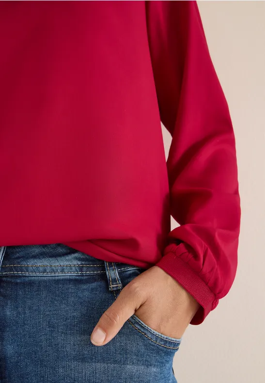 Bluse in Unifarbe beaujolais red