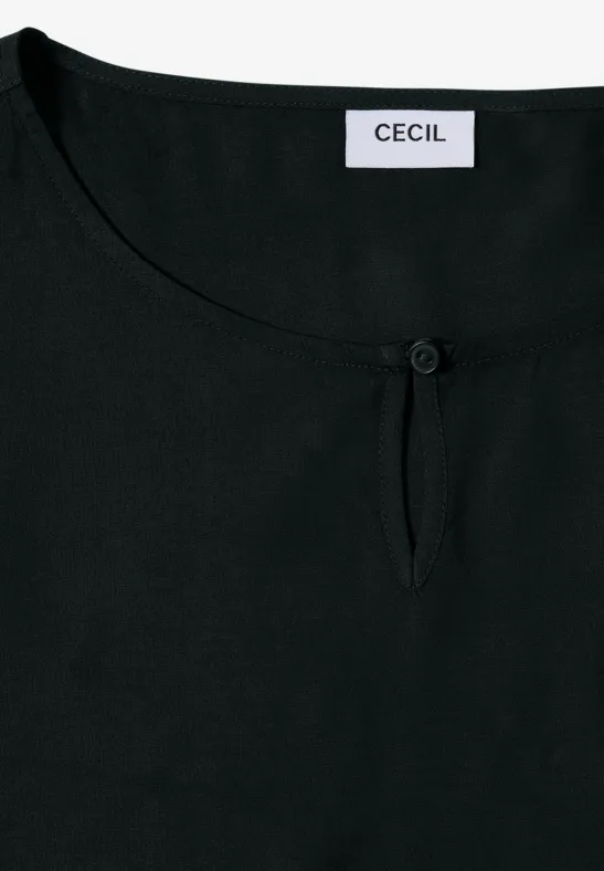 Bluse in Unifarbe ink green