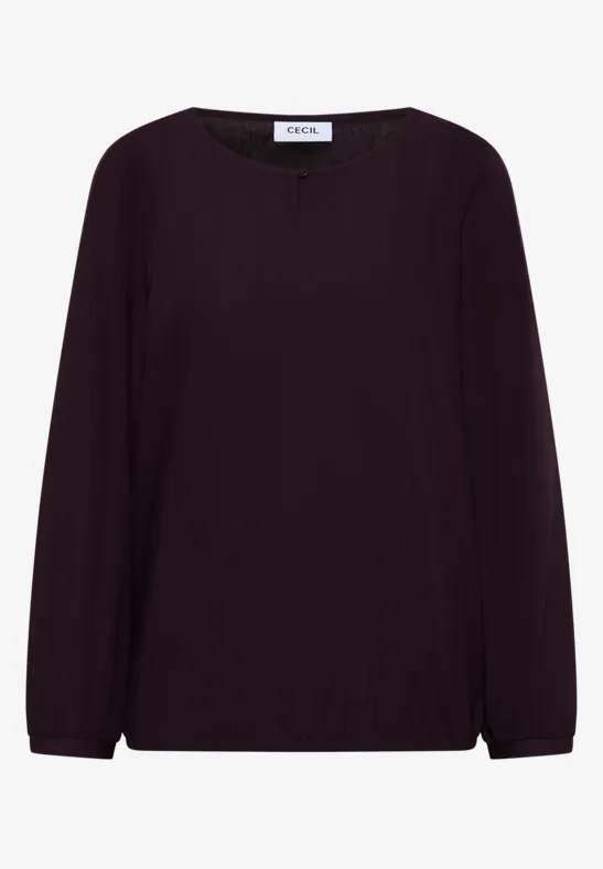 Bluse in Unifarbe eggplant red