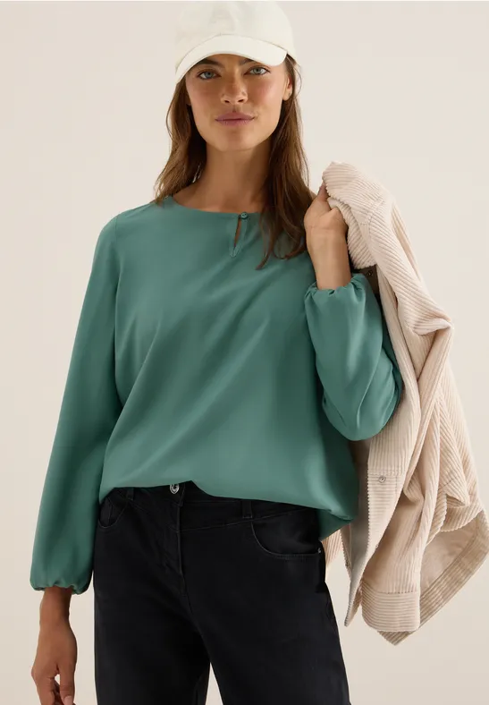 Bluse in Unifarbe jewel green