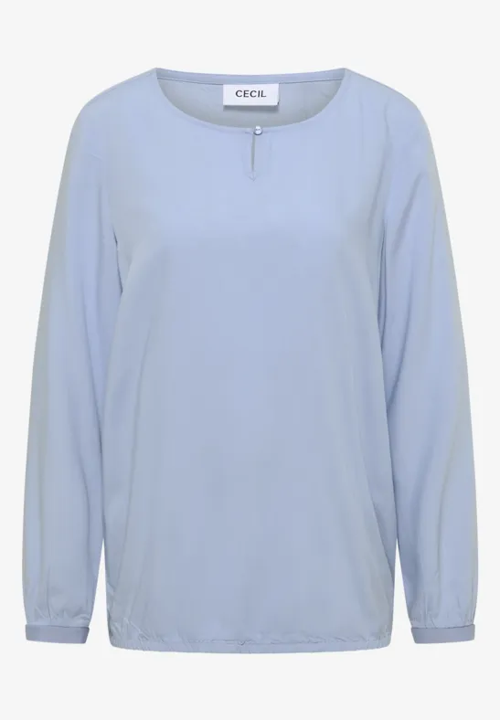 Bluse in Unifarbe mountain blue
