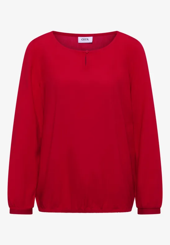 Bluse in Unifarbe fiery red