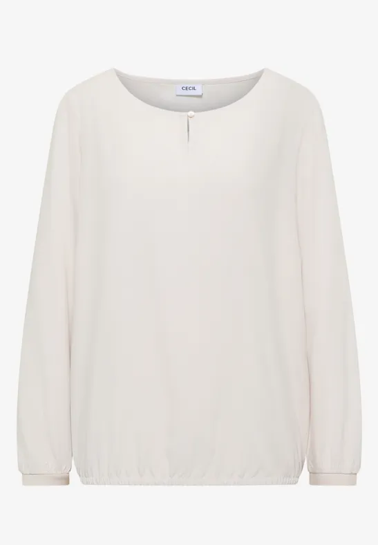 Bluse in Unifarbe light greige