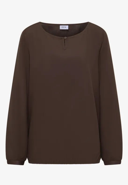 Bluse in Unifarbe chocolate mousse