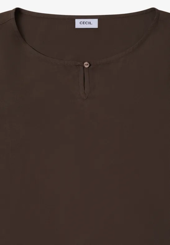 Bluse in Unifarbe chocolate mousse