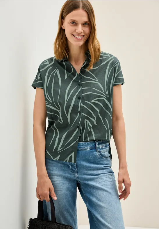 Leichte Baumwollhemdbluse dark balmy khaki