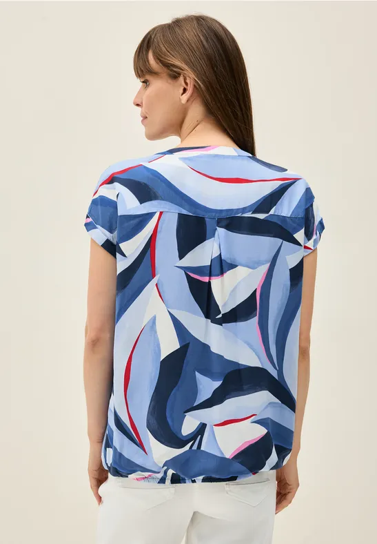 Wzorzysta bluzka koszulowa urban navy blue